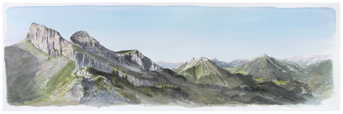 aquarelle Victoria Coiana Balcon sur les tours
