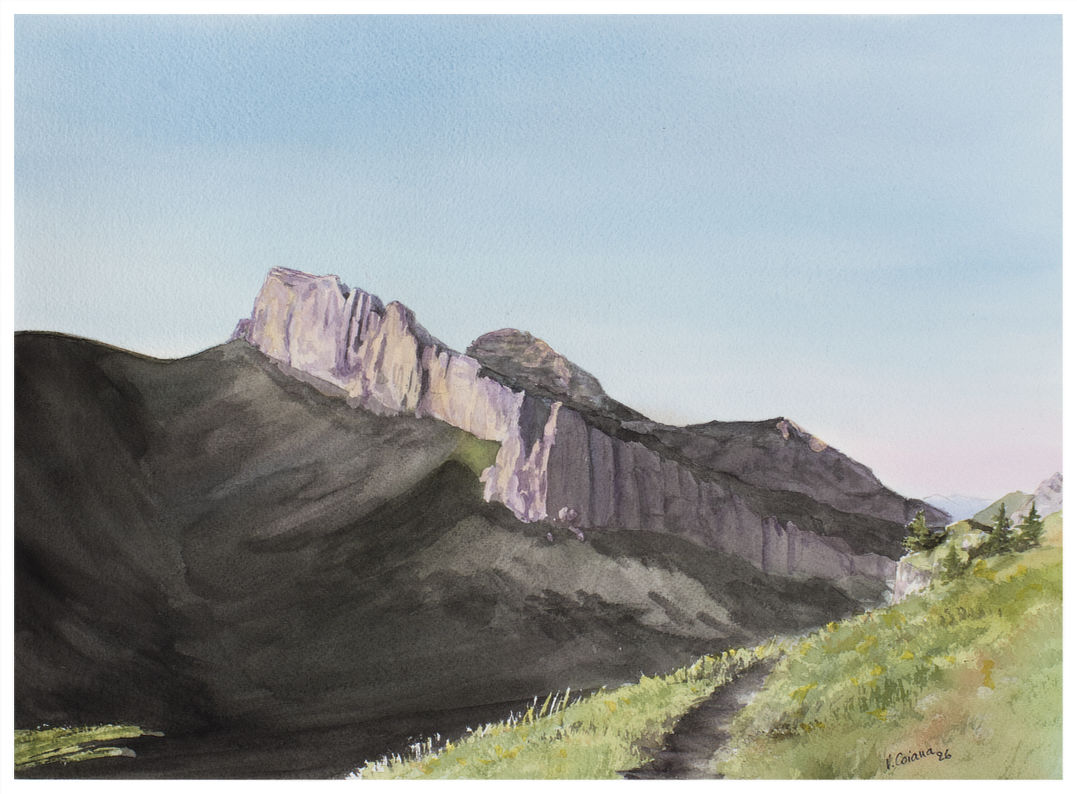 aquarelle Victoria Coiana Derniers rayons sur les Tours