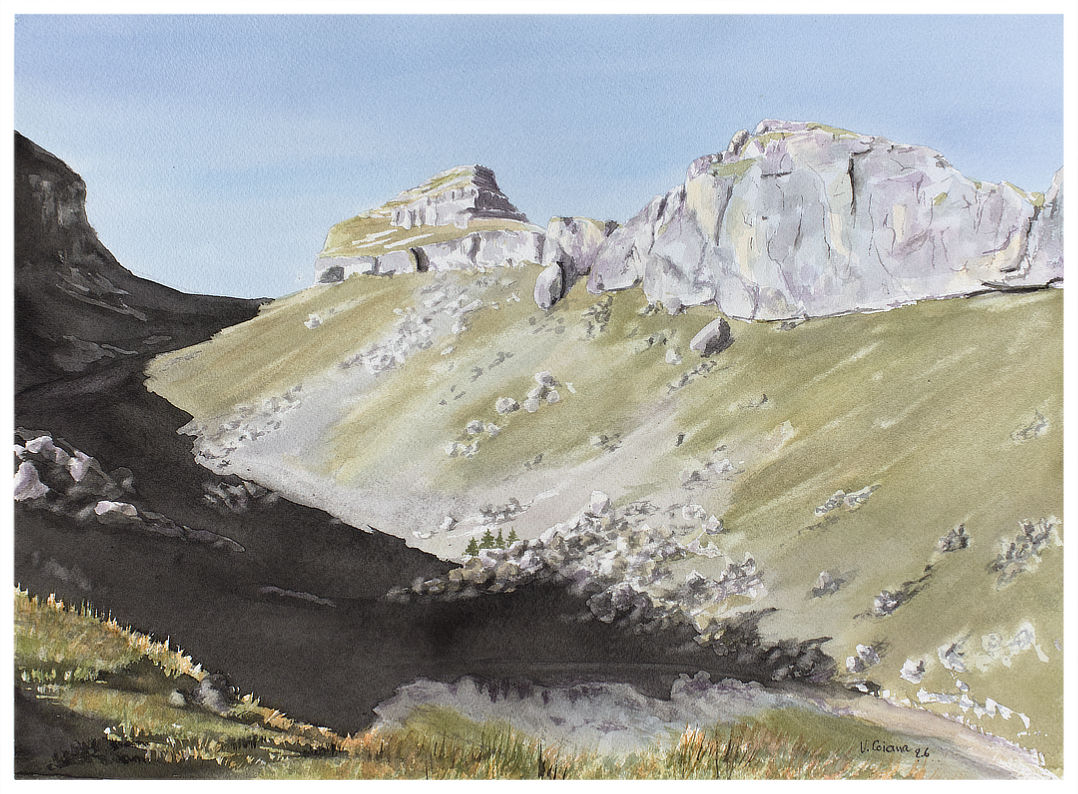 aquarelle Victoria Coiana Le soir descend sur Mayen