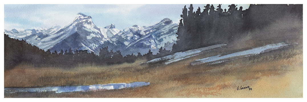 aquarelle Victoria Coiana Miroir pour montagne